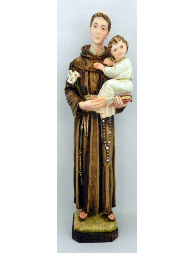 St Antoine 33 cm résine polychrome peint main
