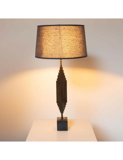 Lampe base marbre noir orgue 81x40cm