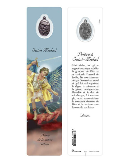 Signet plastifié avec médaille- ST MICHEL
