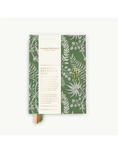 Agenda relié en lin 2025 - Jardin Tropical - Bespoke Letterpress