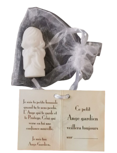 Ange Gardien Fille Bougie -Statue en Albaster 4,5cm + TULLE