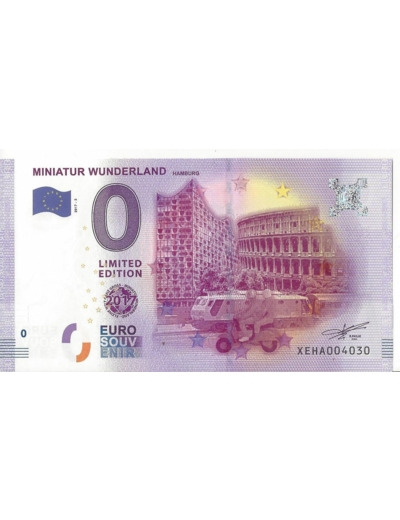 ALLEMAGNE MINIATUR WUNDERLAND 2017-3 LIMITED EDITION BILLET 0 EURO