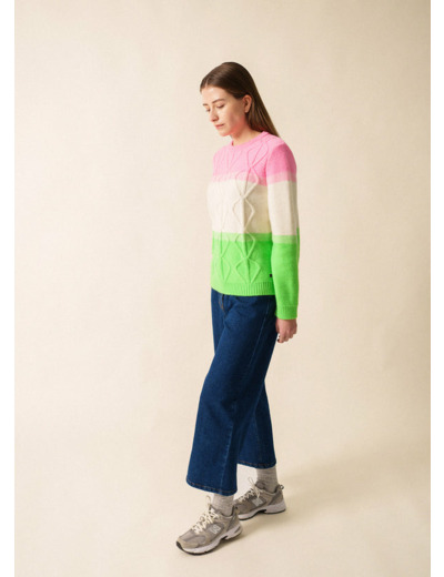 Pull colorblock Morzine en mohair