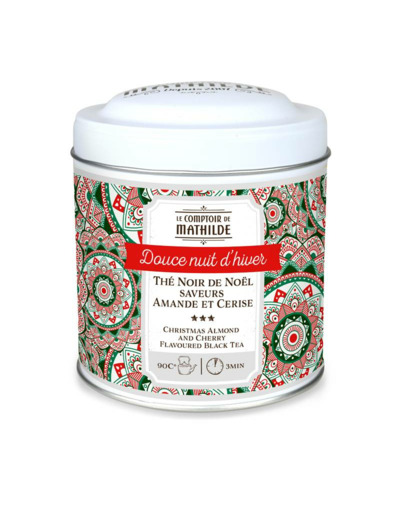 Thé Noir de Noël Saveurs Amande Cerise 100G Boite Métal