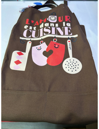TABLIER 100% COTON l’amour est dans la cuisine