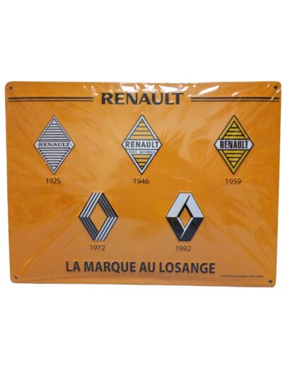 Plaque métal Logos Renault - 30x40 cm - 15068RA