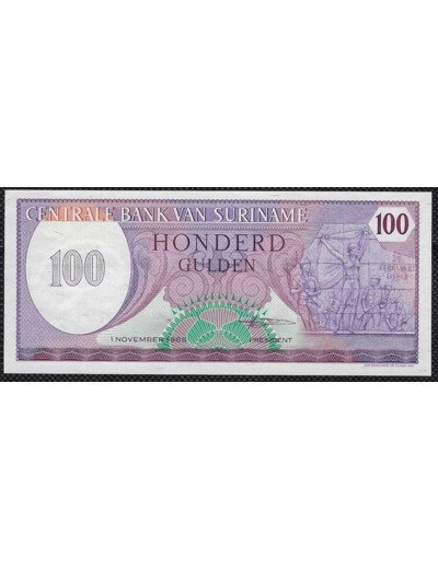 SURINAME 100 GULDEN 1 NOVEMBRE 1985 NEUF (W128b)