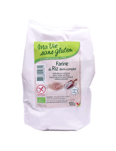 Farine De Riz Demi-Complet Sans Gluten Bio 500g