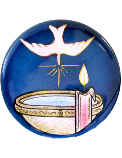 Baptistère et bougie D8,3cm - EMAUX DU LIBAN
