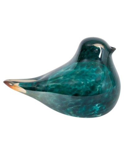 Presse papier oiseau verre bleu océan 13x8x9cm