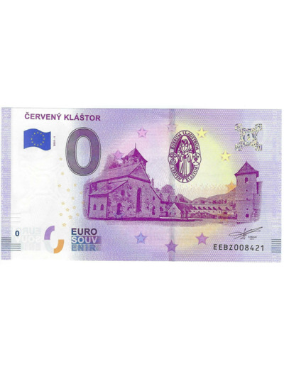 SLOVAQUIE 2019-1 CERVENY KLASTOR BILLET SOUVENIR 0 EURO TOURISTIQUE NEUF