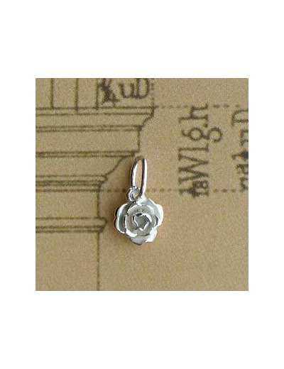 Pendentif rose simple en argent