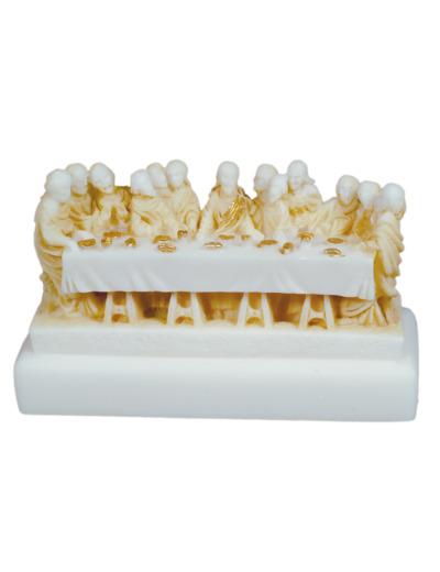 Cène - Statue 10cm en albâtre  -Beige et Or