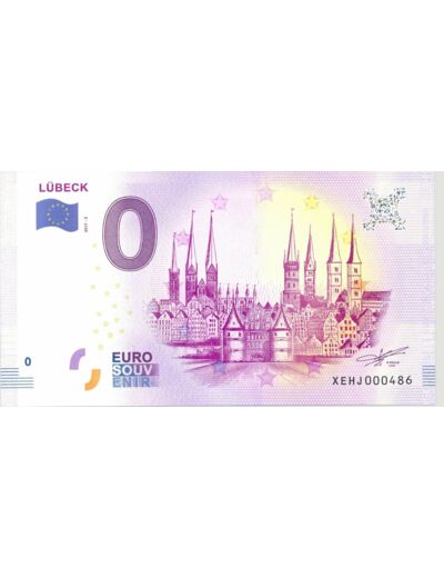 ALLEMAGNE 2017-2 LUBECK BILLET SOUVENIR 0 EURO TOURISTIQUE NEUF