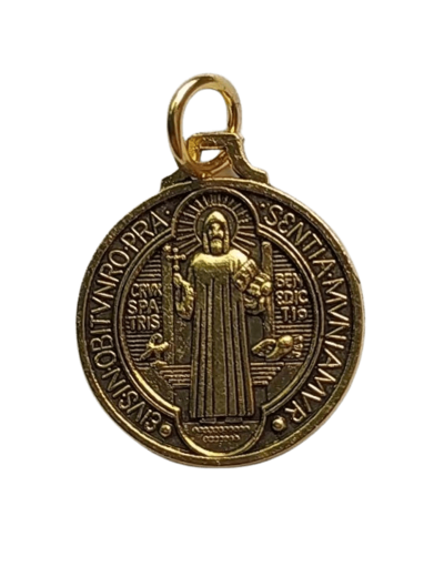 Médaille 22mm en Métal Doré - St Benoît