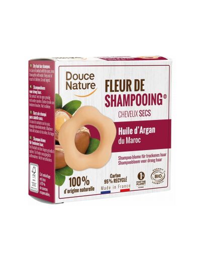 Fleur de Shampooing solide cheveux secs Argan Argile rouge 85g