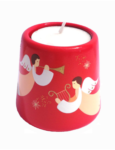 Bougeoir Anges rouge 6.5cm