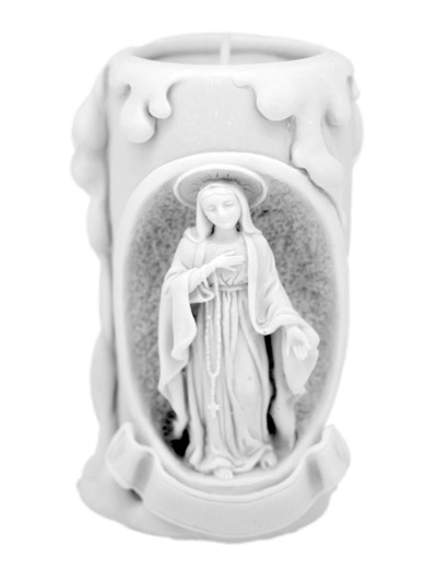 CHANDELLE  ALBATRE 11CM - Sacré Coeur de Marie Blanche