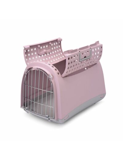 Cage de transport "Linus Cabrio" Rose - 50 x 32 x 34.5cm