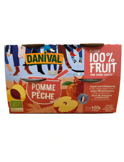 Compote Pomme Pêche Bio 4x100g