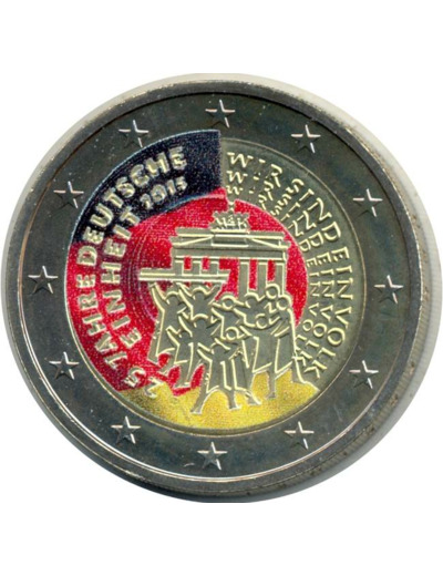 ALLEMAGNE 2015 2 EURO COLORISEE REUNIFICATION 25 ANS SUP