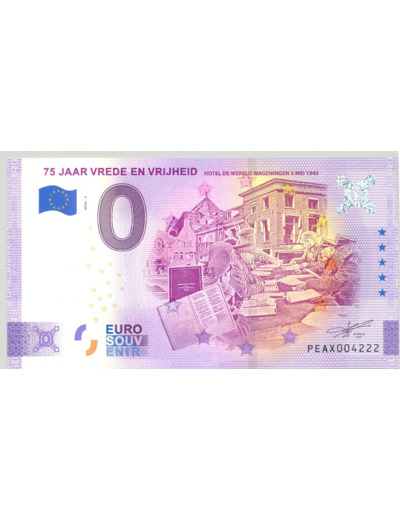 PAYS BAS 2020-2 75 JAAR VREDE EN VRIJHEID (ANNIVERSAIRE) BILLET SOUVENIR 0 EURO