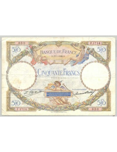 FRANCE 50 FRANCS L.O. MERSON 23-01-1928 Z.1714 TB+