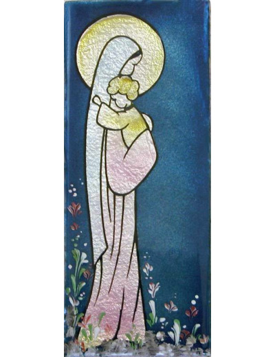 Notre Dame  de la route 15,5X6,5cm - EMAUX DU LIBAN