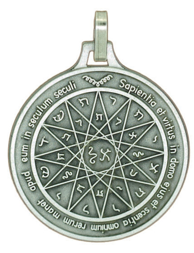 Médaille 30mm en Métal Argenté - PENTACLE MERCURE