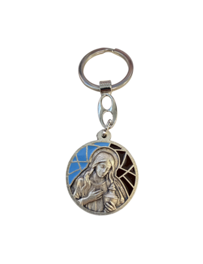 Porte clé en métal relief 30mm - Bicolore - Marie Madeleine