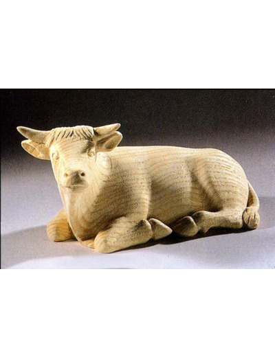 Boeuf 9 cm bois naturel