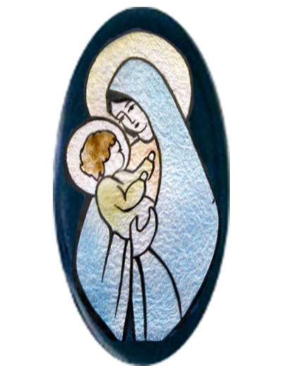 Vierge de l'hexagone 13,3X6,7cm - EMAUX DU LIBAN