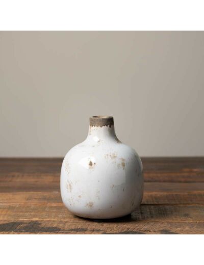Vase céramique blanc 13x11cm