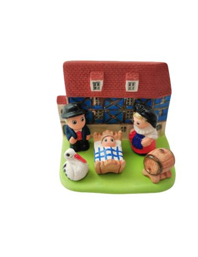 CRECHE en céramique BLOC 8x7cm- ALSACE