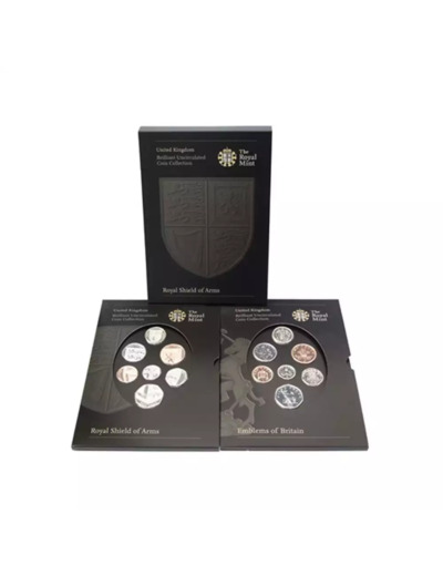 GRANDE BRETAGNE Royaume Uni 2008 Coffret Brillant Universel de 14 monnaies