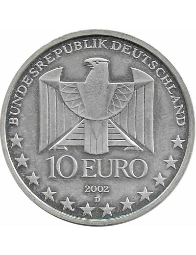 Allemagne 2002 D 10 EURO 100 ANS METRO ALLEMAND SUP