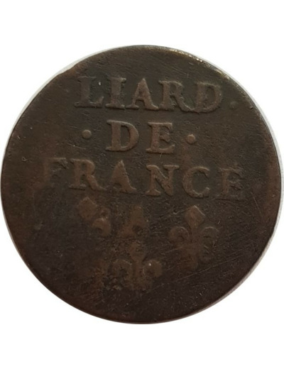 LOUIS XIV (1643-1715) LIARD DE FRANCE 1655 A (Corbeil) B+