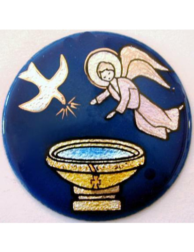 Baptistère à l'angelot D8,3cm - EMAUX DU LIBAN