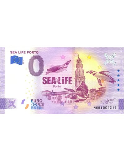 PORTUGAL 2020-2 SEA LIFE PORTO VERSION ANNIVERSAIRE BILLET SOUVENIR 0 EURO