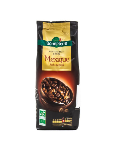 Café pur Arabica du Mexique en grains Bio 250g