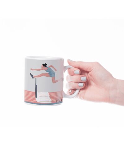 Tasse ou mug athlétisme "Saut haie femme" - Personnalisable