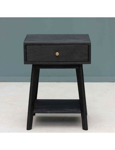 Table de chevet noire Onyx 60x43x40cm