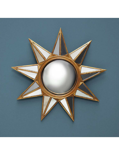 Miroir convexe soleil doré 34x34x34cm