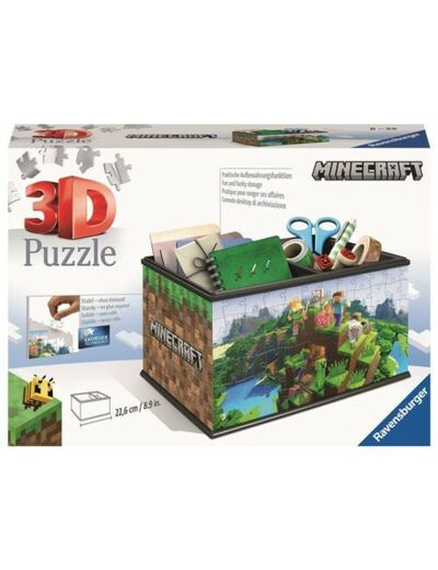 Puzzle 3D Ravensburger Boîte de rangement Minecraft 216 pièces