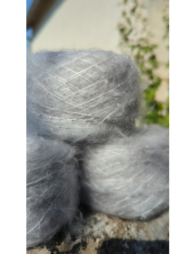 Pelote FLOCON (80% Kid mohair 20% soie) - Inox