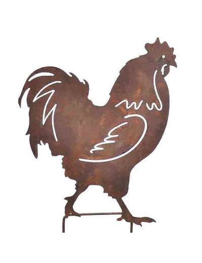 Silhouette jardin coq 26x16cm
