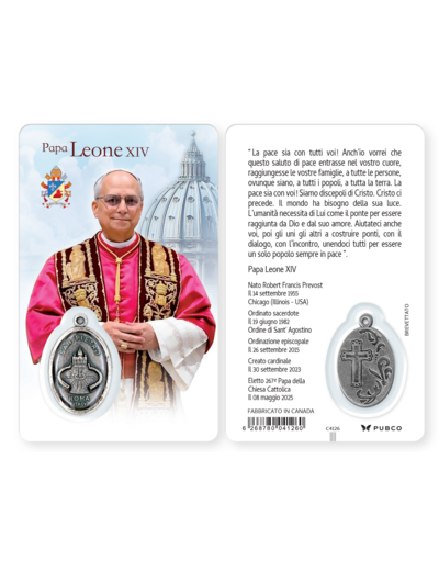 Carte-prière avec insertion PAPE LEON XIV - Italien