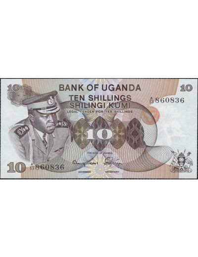 OUGANDA 10 SHILLINGS non daté (1973) SERIE A53 860836 NEUF W6c