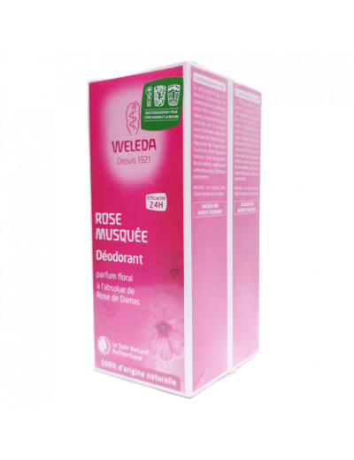 Déodorant Spray Rose Musquée Bio Lot de 2x100ml