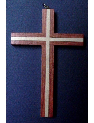 Croix bois Bubinga 9x6cm- FONCEE